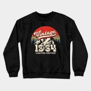 Vintage 1964 Birthday Gift Retro Distressed 60th Crewneck Sweatshirt